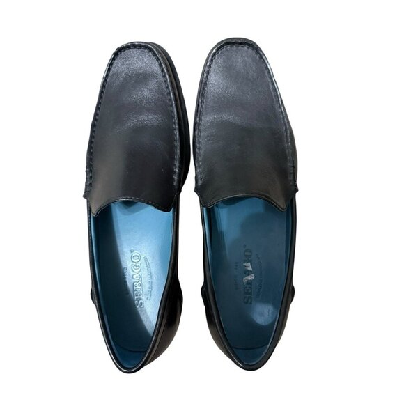 Sebago Sussex  Moc Toe Men's 9 M Black Leather Slip On Dress Loafers Made In USA - Picture 5 of 12